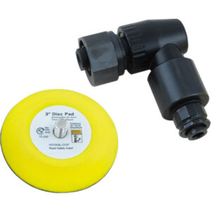 HsuTech Angle Orbital Sander Head next to 3 inch disc pad